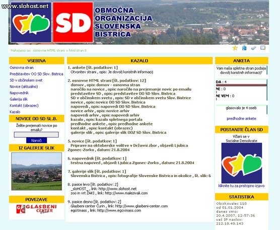 referenca socialni demokrati obmocna organizacija slov bistrica