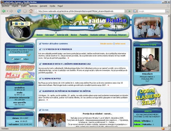 spletna stran radioradio winamp referenca